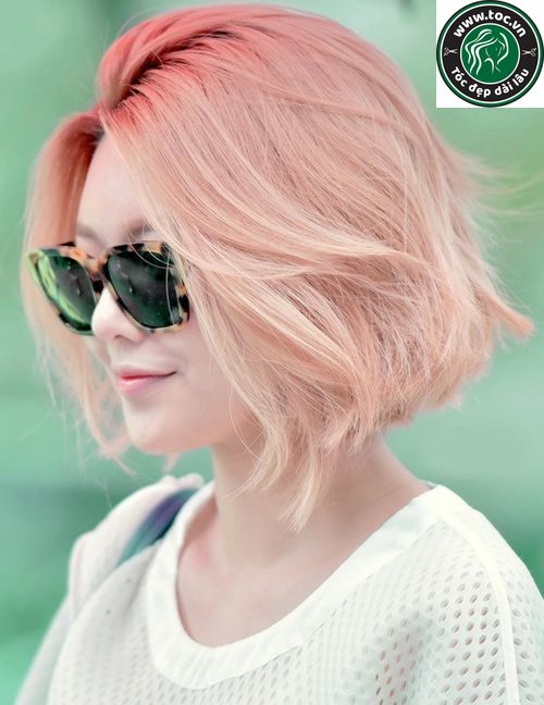 Màu tóc hồng đào 